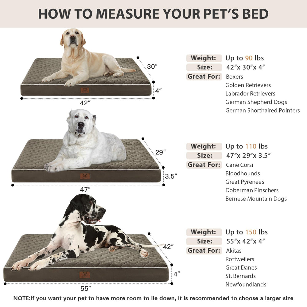WNPETHOME 55x42 inch bed fits large dogs up to 150 lb.