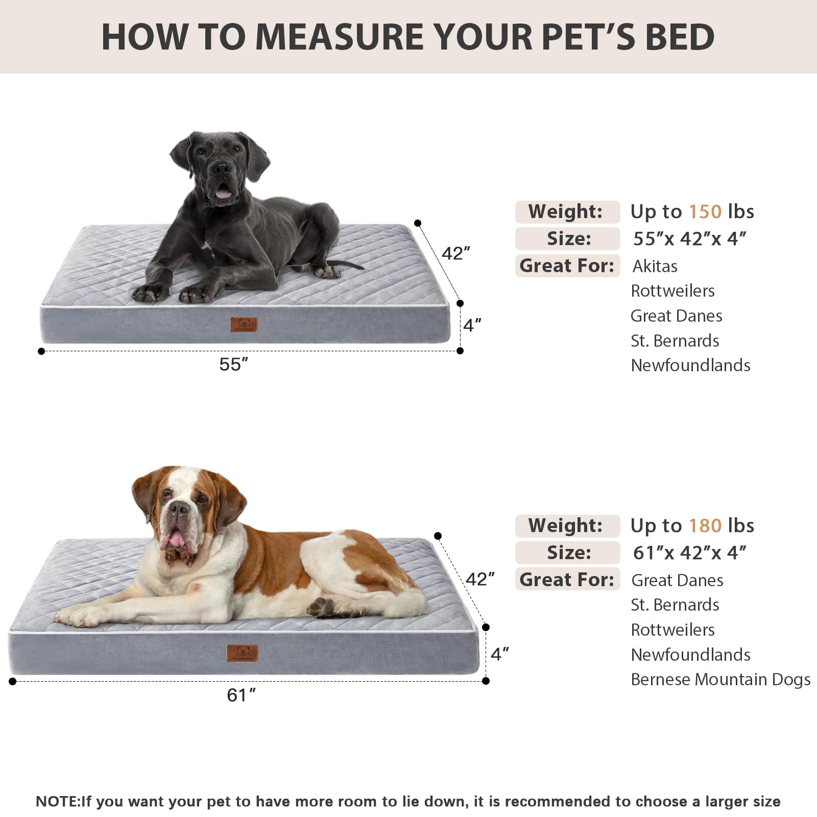 WNPETHOME ships vacuum-sealed and expands after opening to regain full shape.