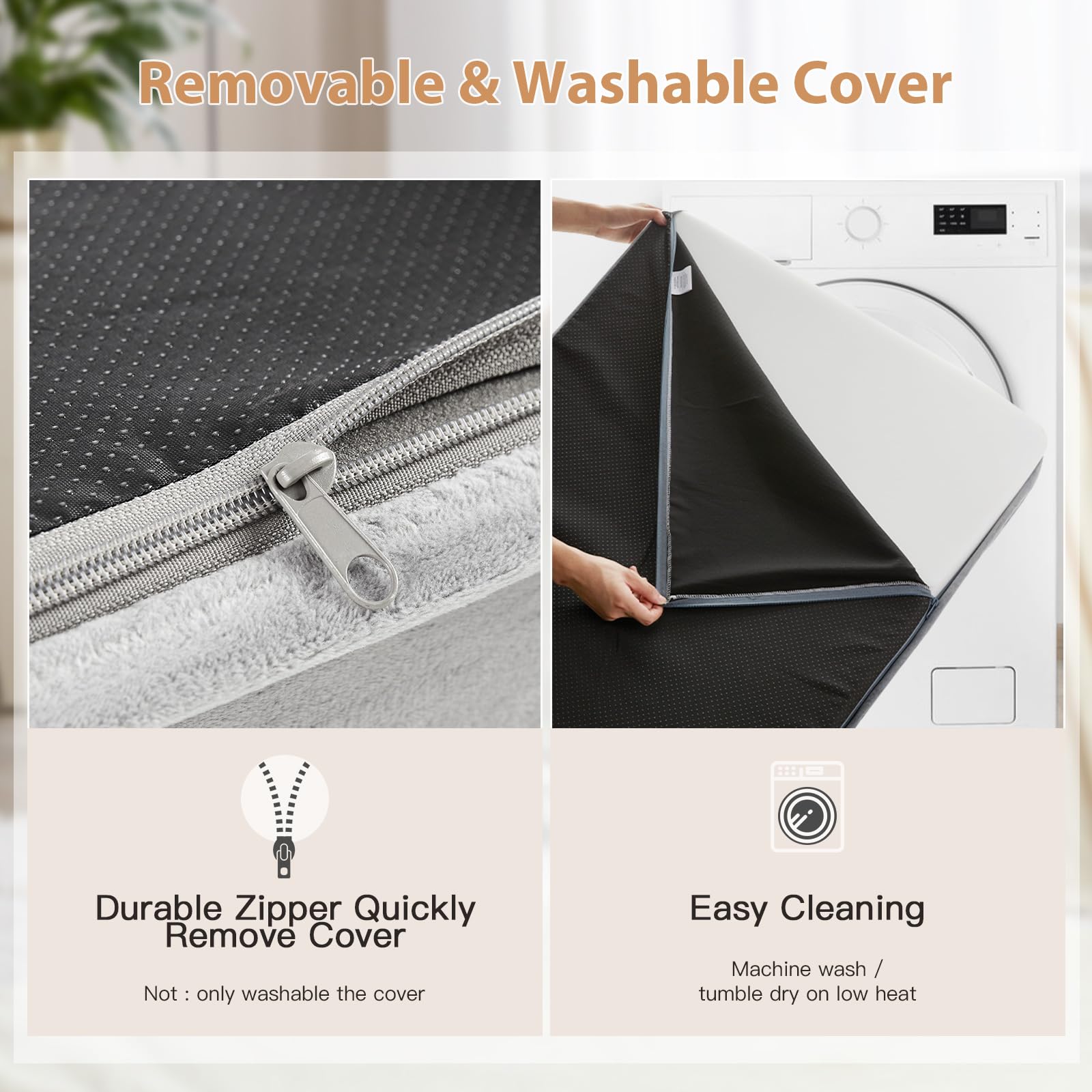 WNPETHOME foam interior inside orthopedic bed for even support