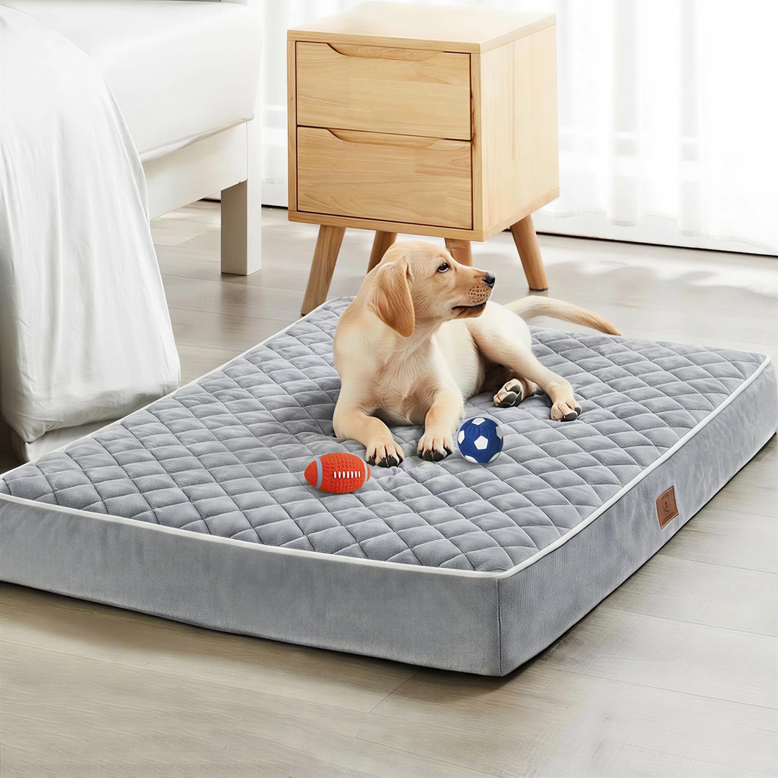 WNPETHOME orthopedic dog bed with velvet surface for warm, cozy comfort