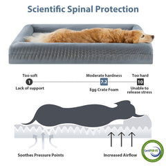 WNPETHOME orthopedic egg crate foam supports joints with even weight distribution.
