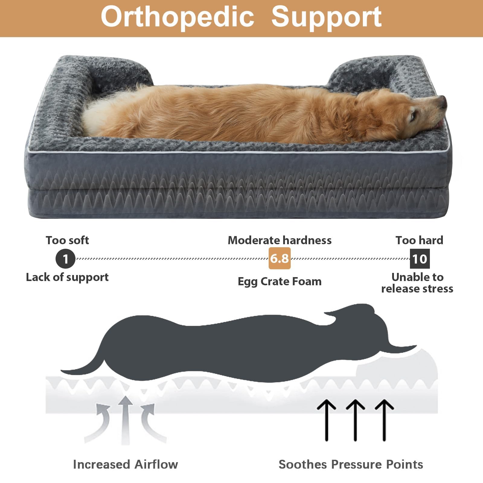 WNPETHOME dog bed features a rose plush surface for comforting naps