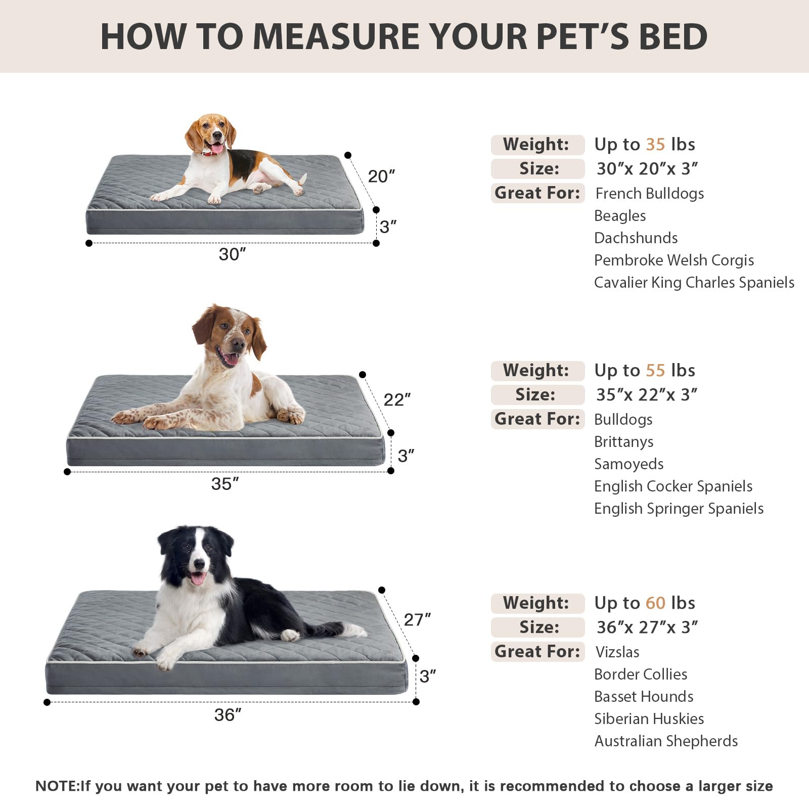WNPETHOME vacuum sealed packaging keeps the bed compact for shipping and storage