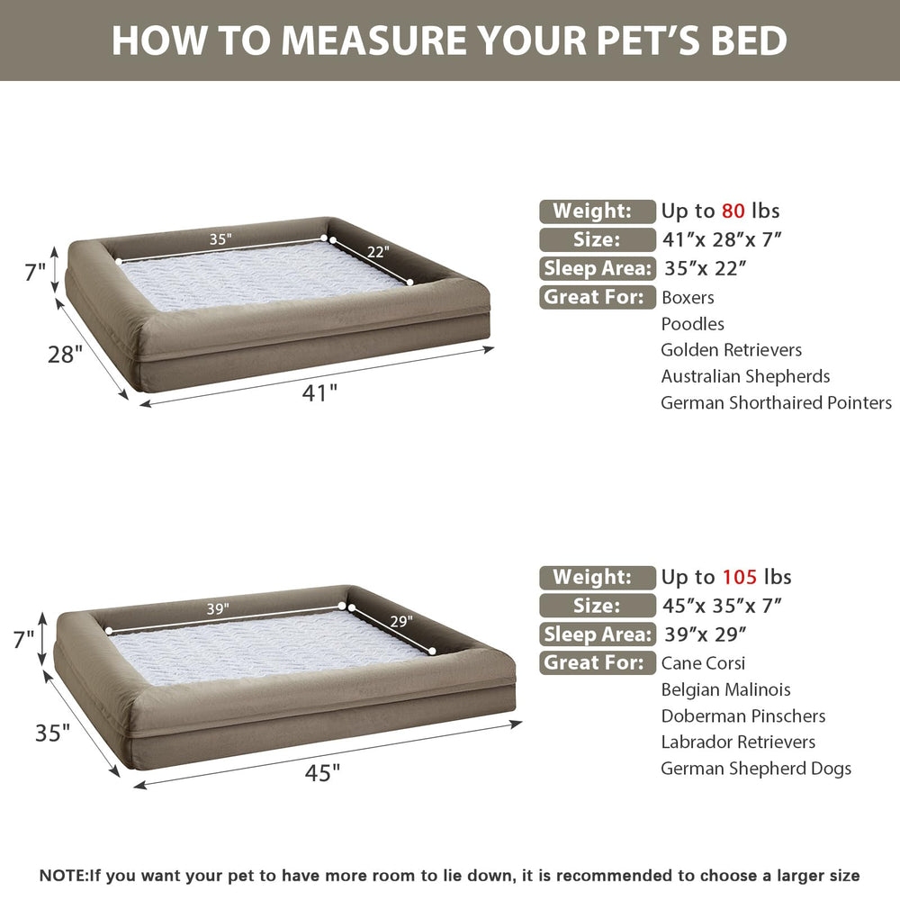 WNPETHOME dog bed with bolster sides enhances security and comfort