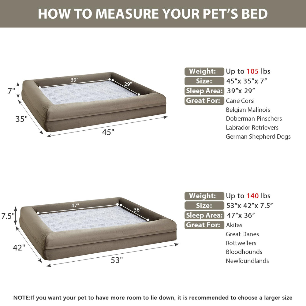 WNPETHOME XXL dog bed bolster sides supporting head and neck during rest