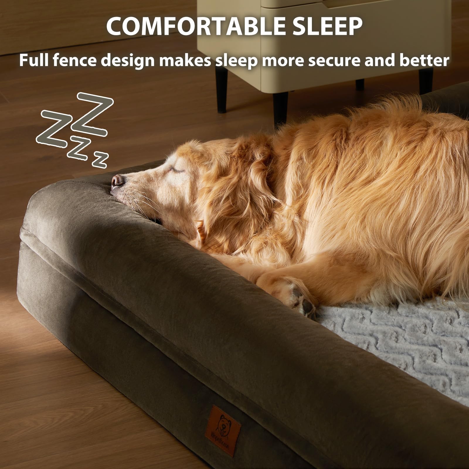 WNPETHOME XXL dog bed with egg crate foam for even weight distribution