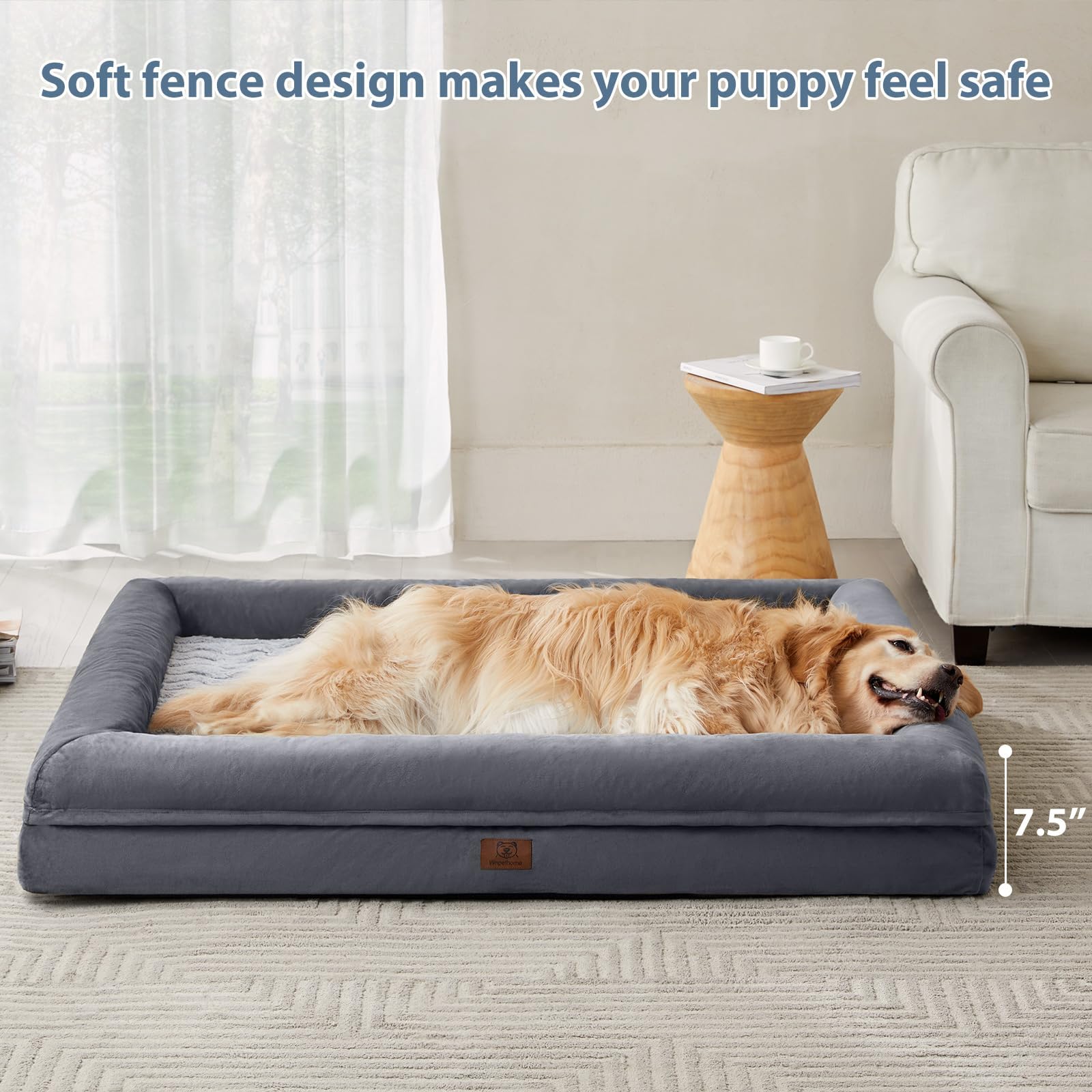 WNPETHOME XXL 61x43 size emphasizes spacious sleeping area for large dogs.