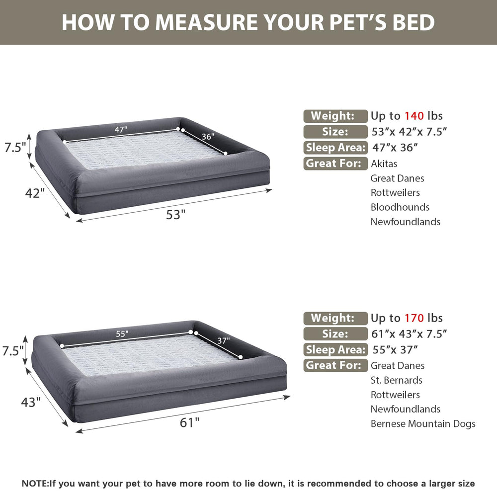WNPETHOME XXXL orthopedic egg crate foam offers even support