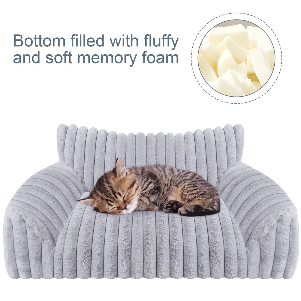 Wn's Day cat bed bolster and pillow for neck support.