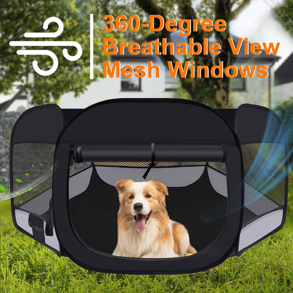 Wn's Day dog cat playpen folded circular storage design for easy transport