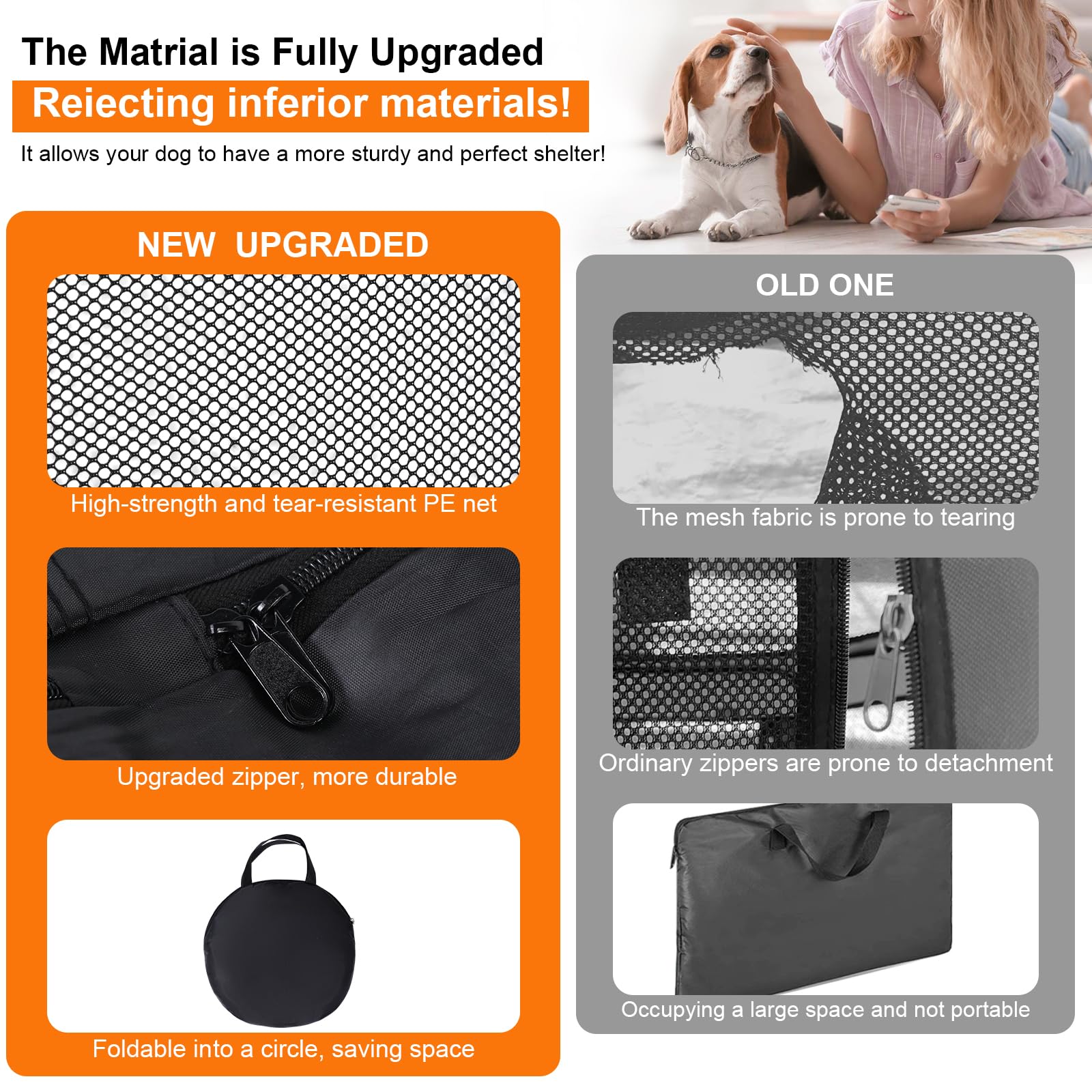 Wn's Day dog cat playpen zipper doors for safe interaction and access