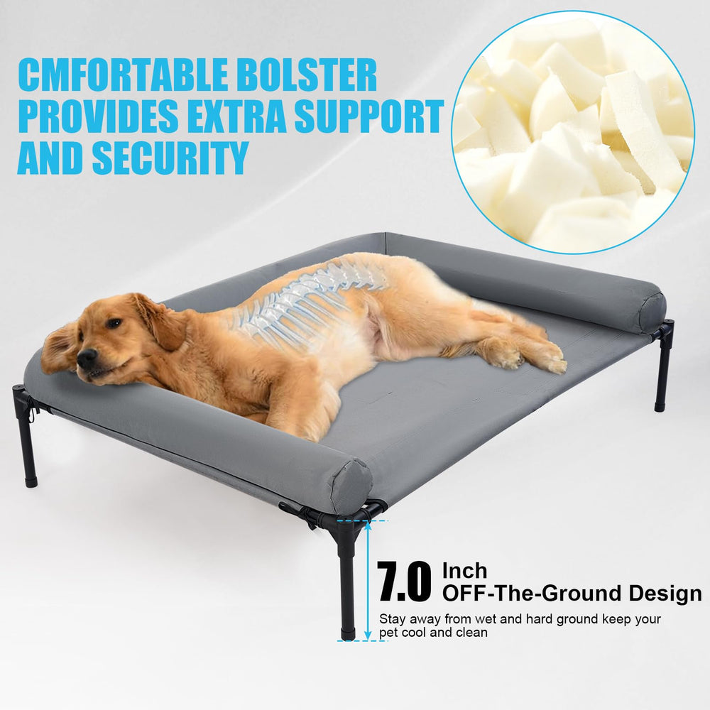 Wn's Day dog bed showing four ice packs for cooling on hot days.