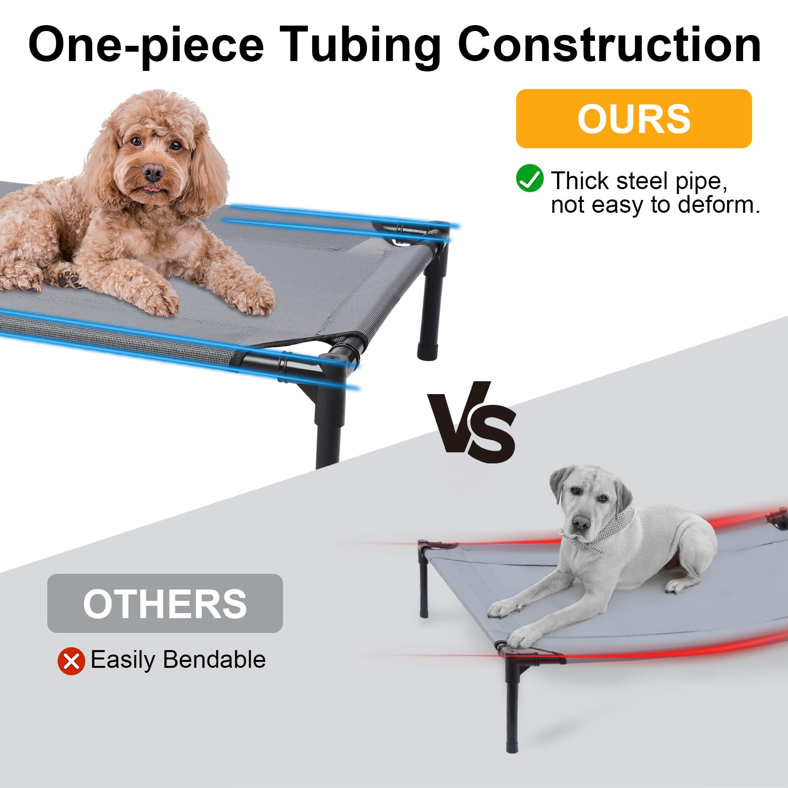 Wn's Day outdoor indoor raised dog bed keeps pets clean and relaxed.