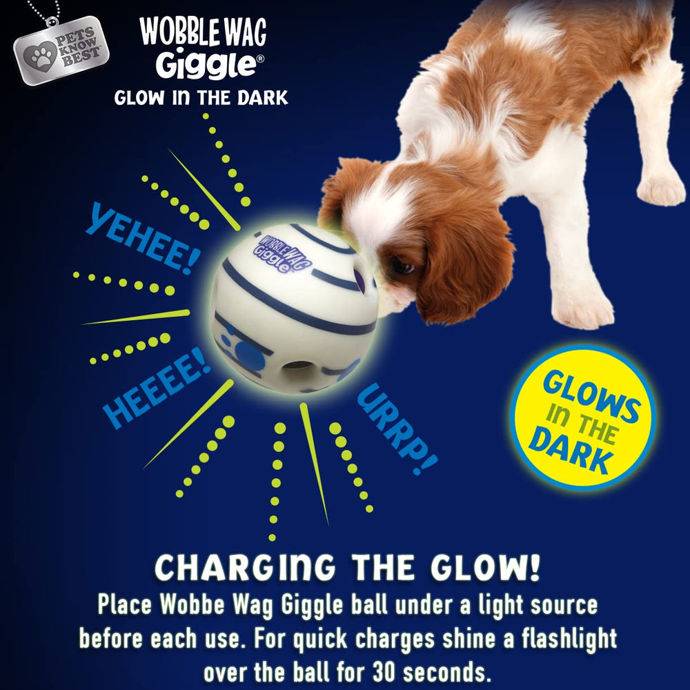 Wobble Wag Giggle Ball in action with a playful dog.