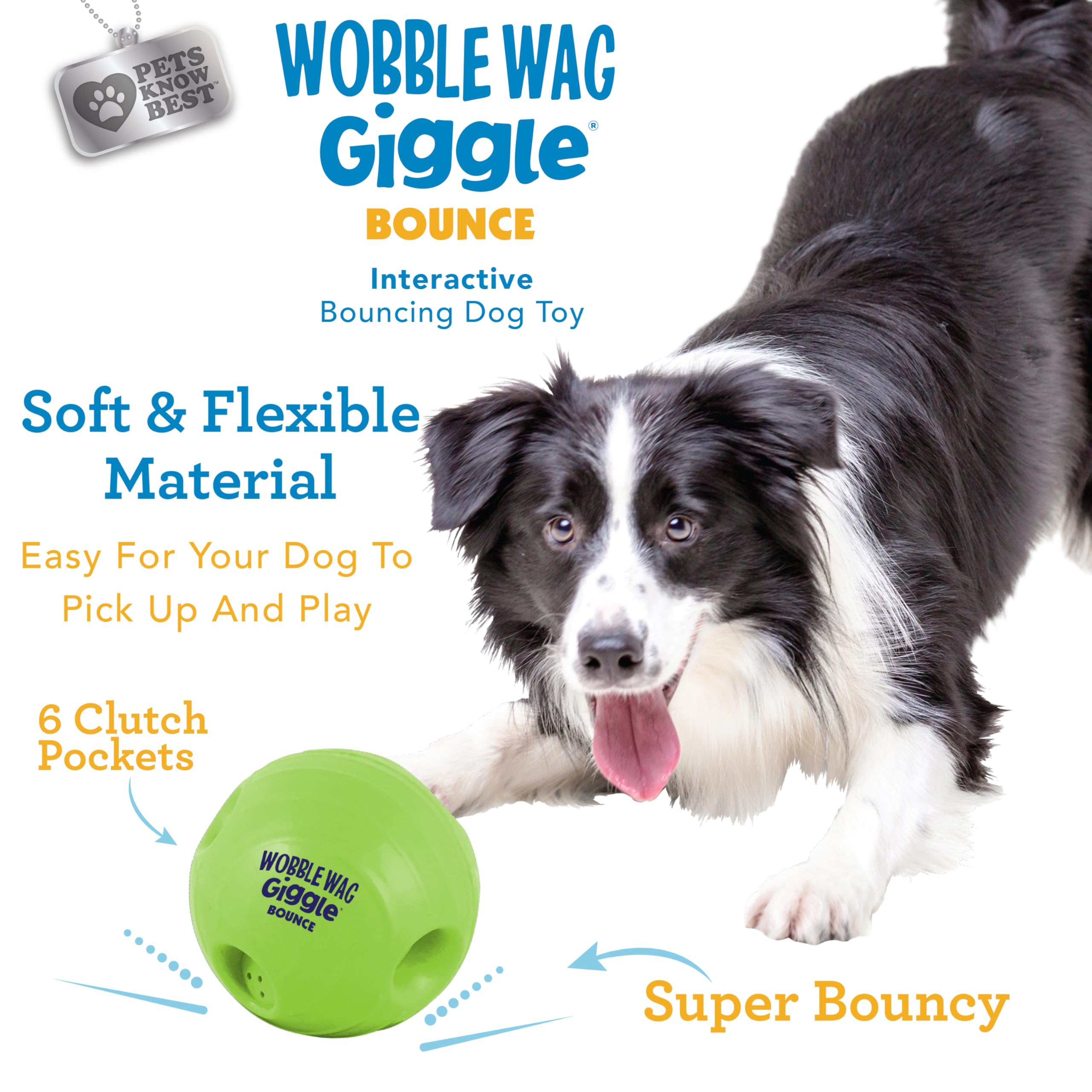 Wobble Wag Giggle Bounce closeup material emphasizes soft surface and durability during play