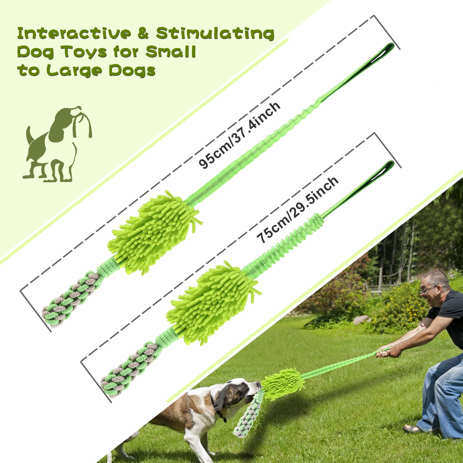 Wodoca colorful tug toy encourages exercise and interactive training