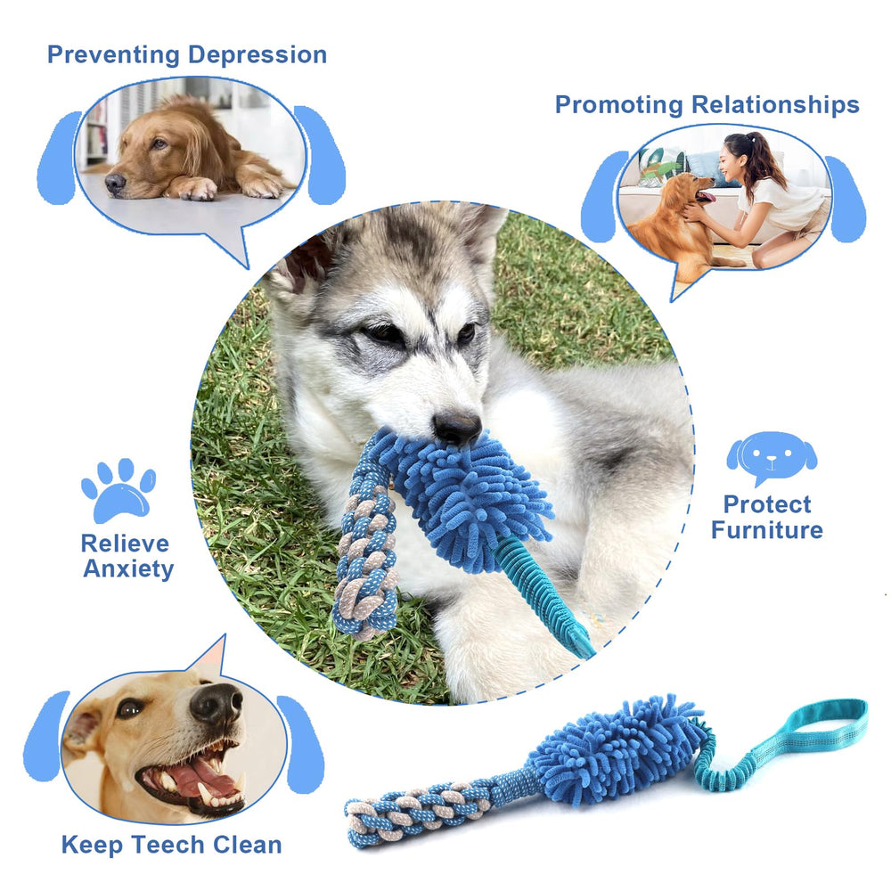 Wodoca teeth-cleaning dog toy blue supports chewing and dental-friendly play.