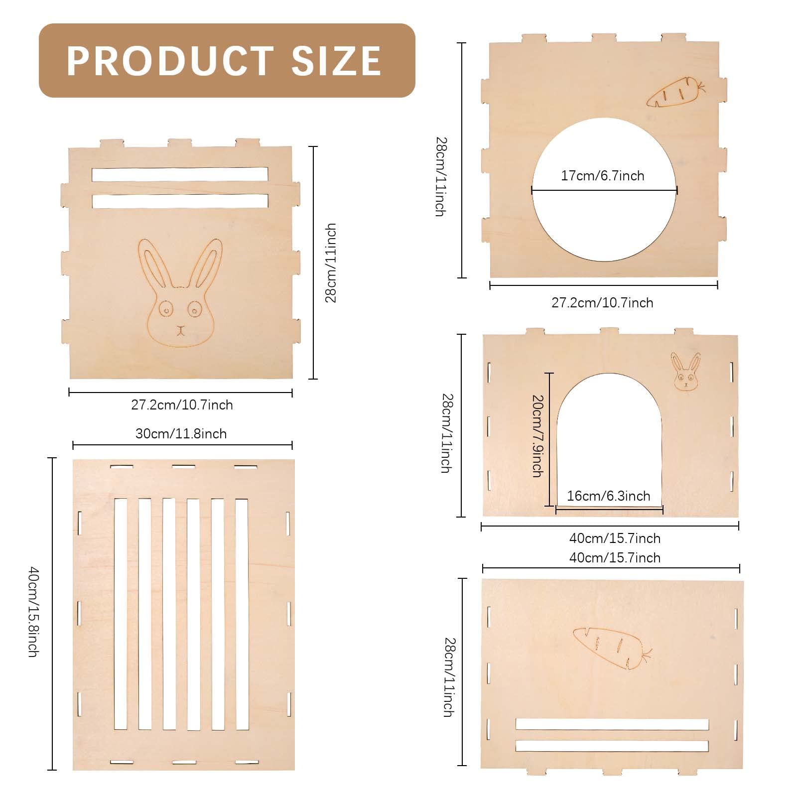 Woiworco Rabbit Hideout Castle carrot pattern detail enhances visual appeal for indoor pets
