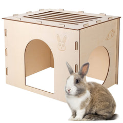 Woiworco Rabbit Hideout Castle front view with carrot patterns for cozy play