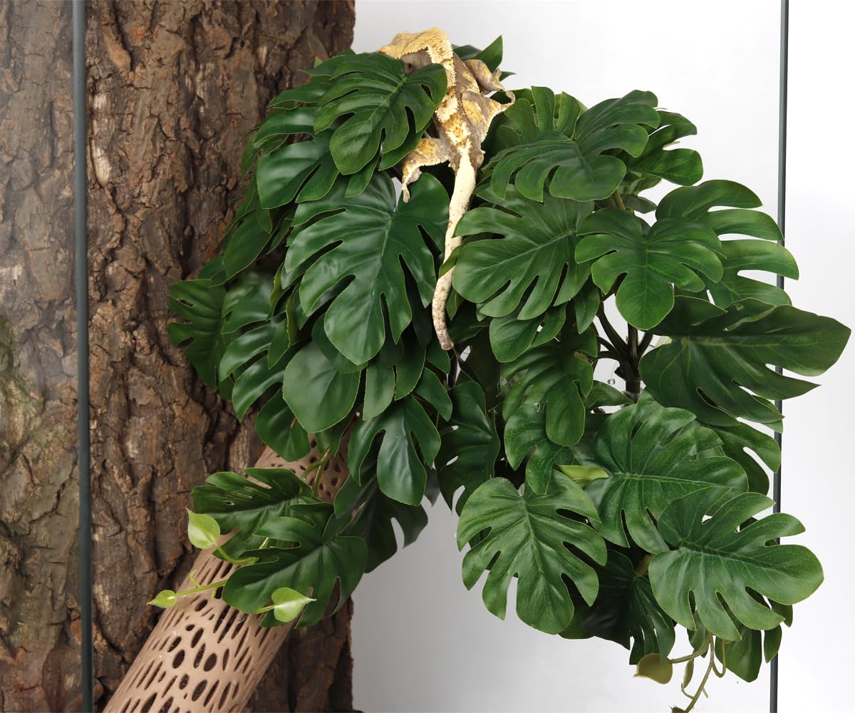 WOLEDOE beautify reptile tank with artificial plants