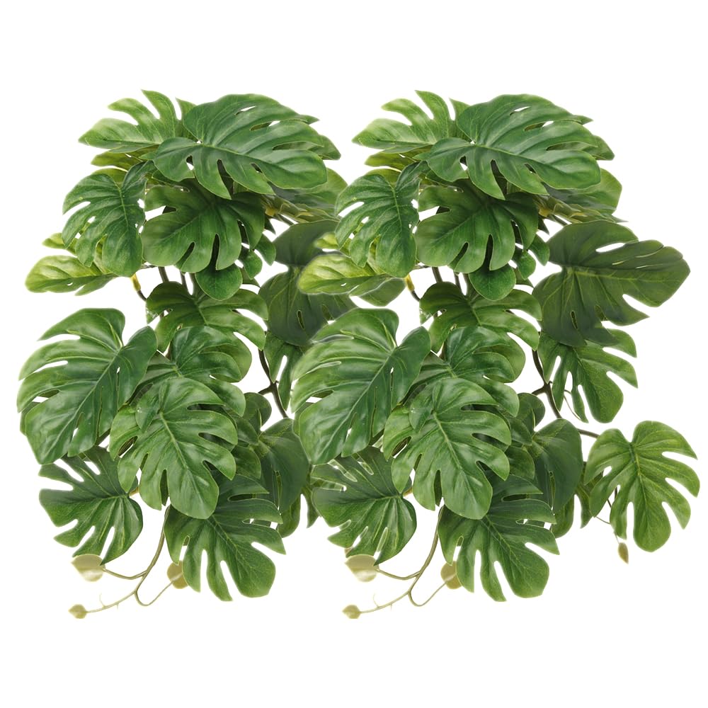 WOLEDOE reptile fake plants hanging monstera for natural terrarium decor