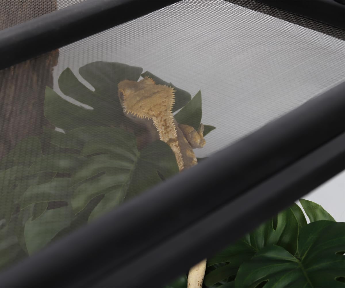 WOLEDOE suction cup plants in reptile habitat for quick setup