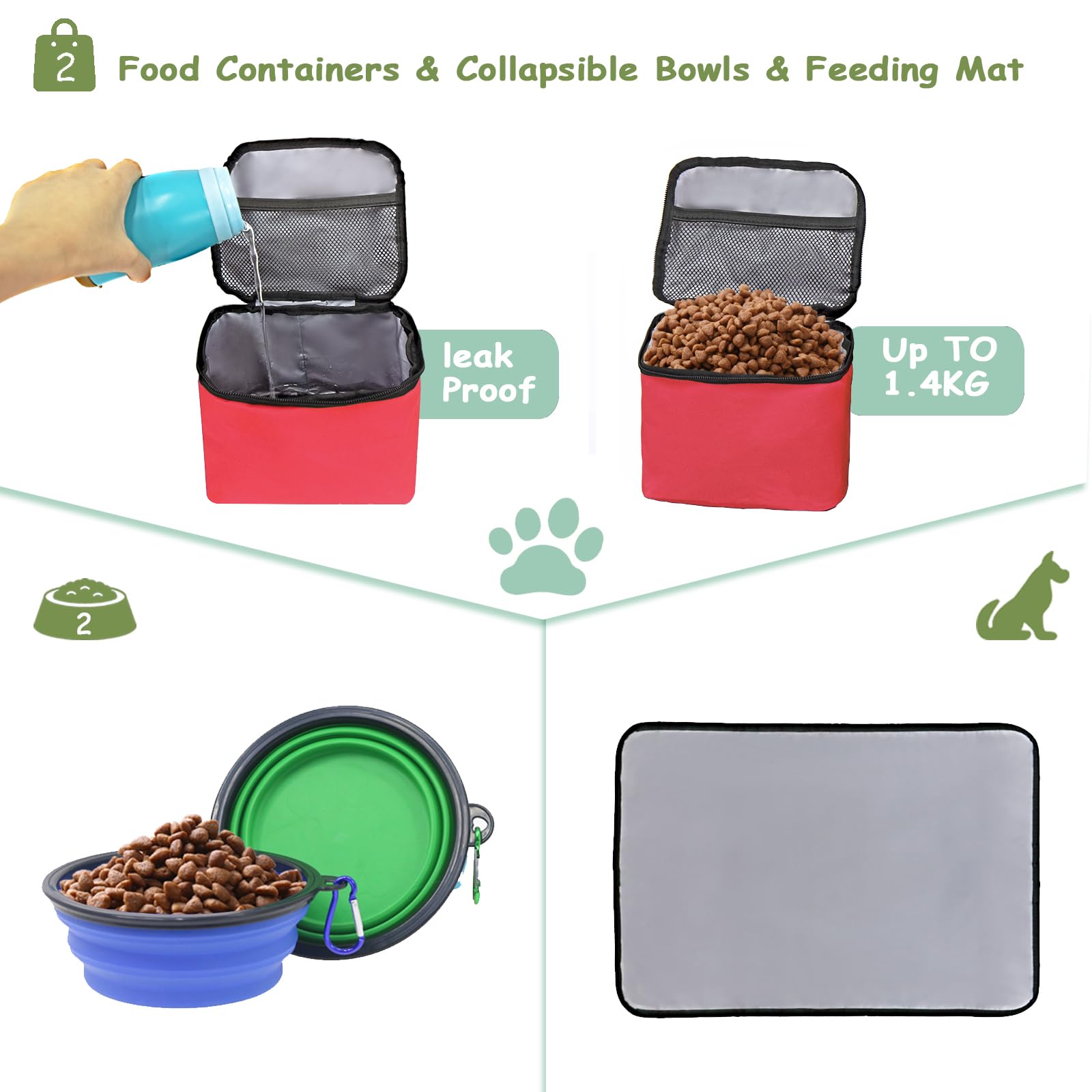 Water-resistant place mat included with the WOLT travel bag