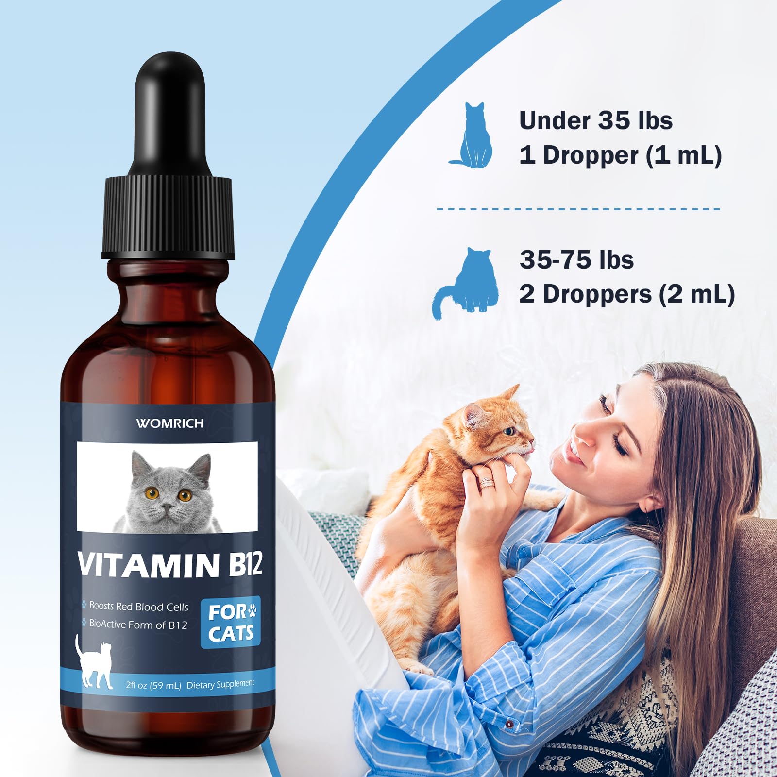 WOMRICH B12 cat energy boost image highlighting vitality
