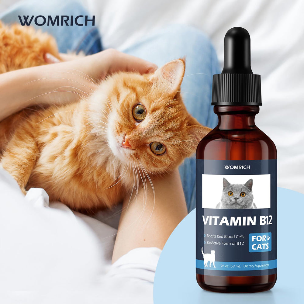 WOMRICH B12 cat label close-up highlights bioactive methylcobalamin
