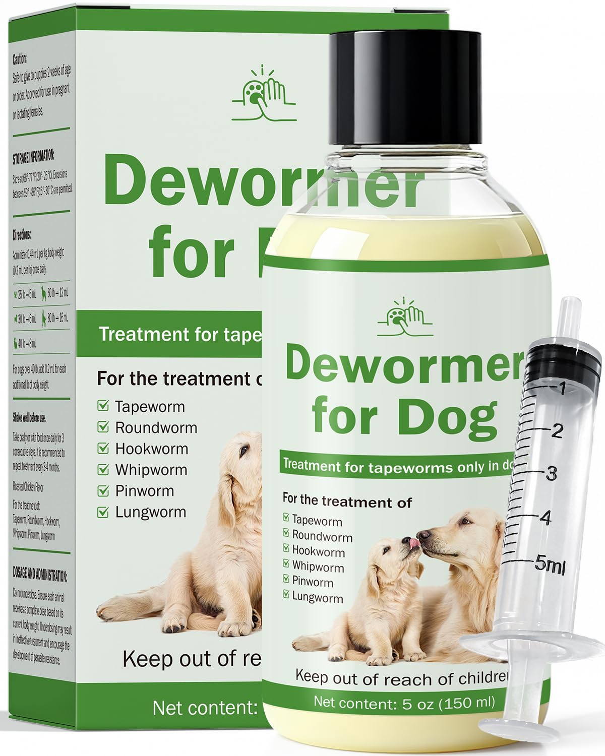 WOMRICH Dewormer for Dogs 150ml bottle with pour-friendly design for easy administration