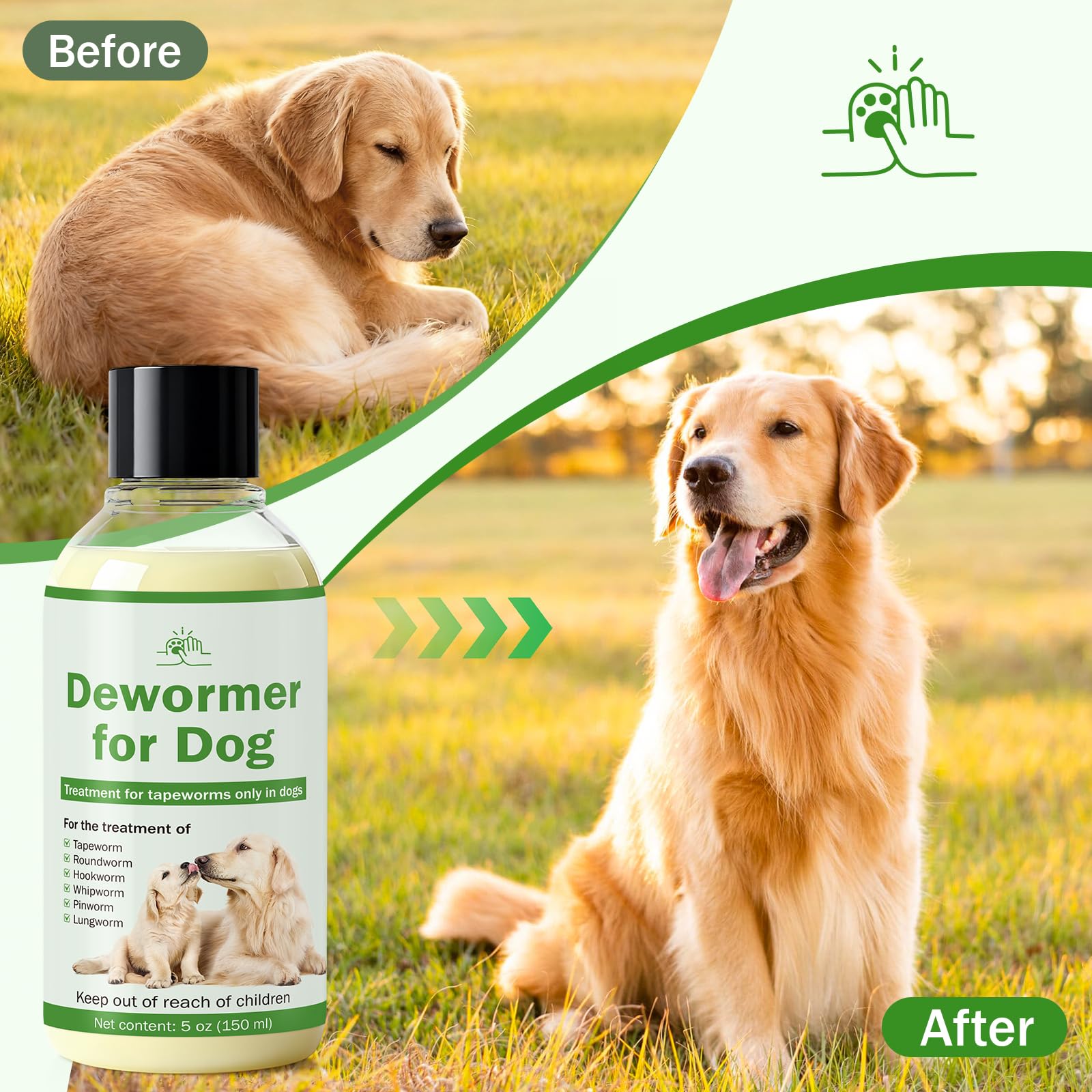 WOMRICH Dewormer packaging and label provide clear dosage guidance for safe use