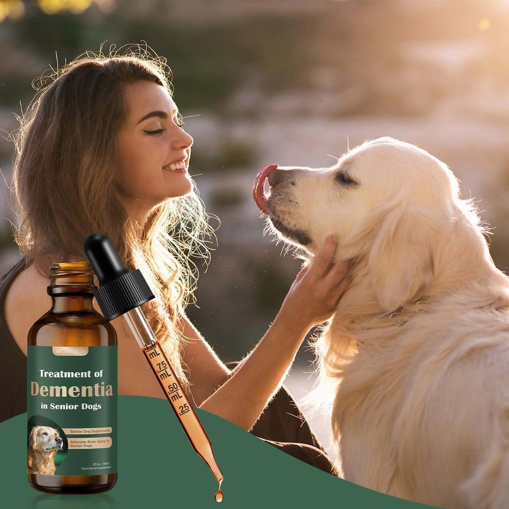 WOMRICH Senior Dog Brain Health capsule close-up emphasizes gentle, easy-to-swallow form