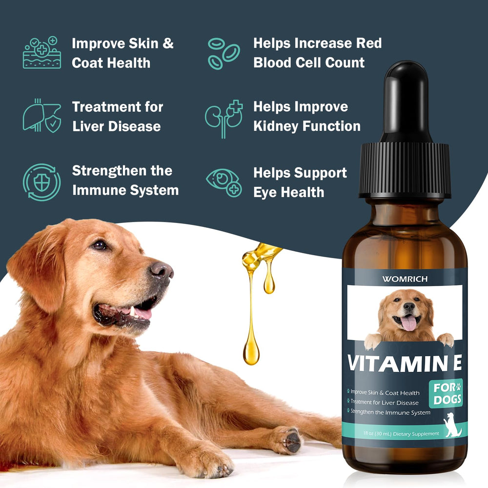 WOMRICH Vitamin E for Dogs coat shine supports a healthy, glossy coat