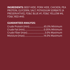 Wonder Bound chicken flavor rawhide twist cross-section shows real meat inside