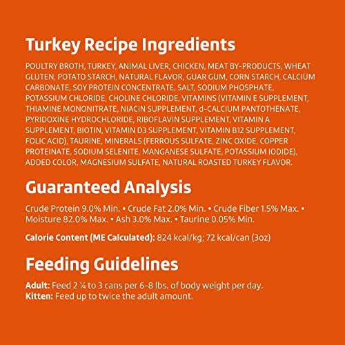 Wonder Bound Gourmet Wet Cat Food closeup ingredients – real meat notes and gravy texture.
