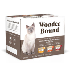 Wonder Bound Gourmet Wet Cat Food in Gravy Turkey can – savory protein for balanced meals.