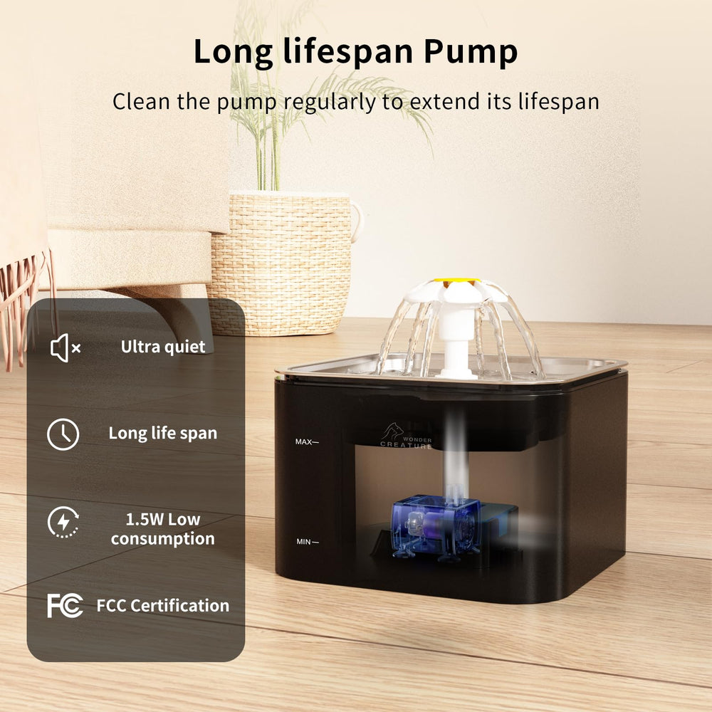 Wonder Creature 360-degree streams aerate water to entice pets to drink