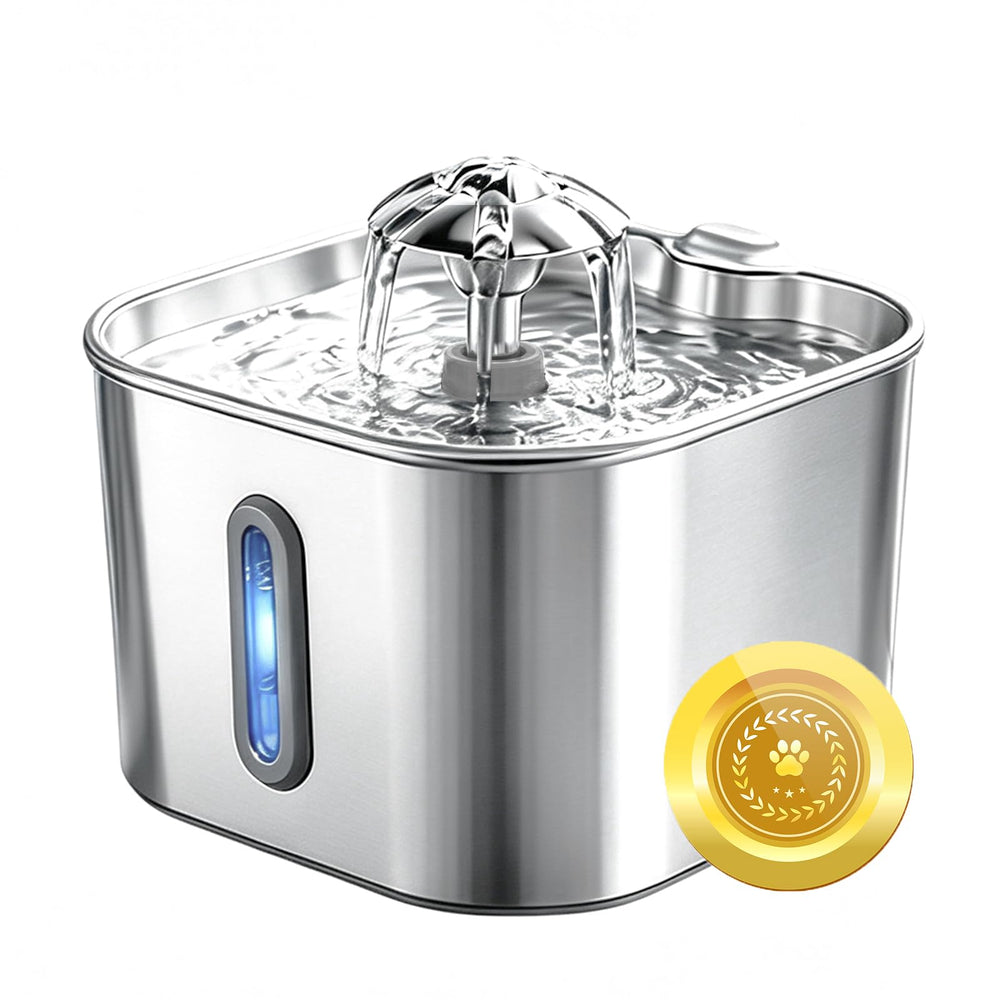 Wonder Creature cat water fountain overview with safe stainless steel surface for clean drinking