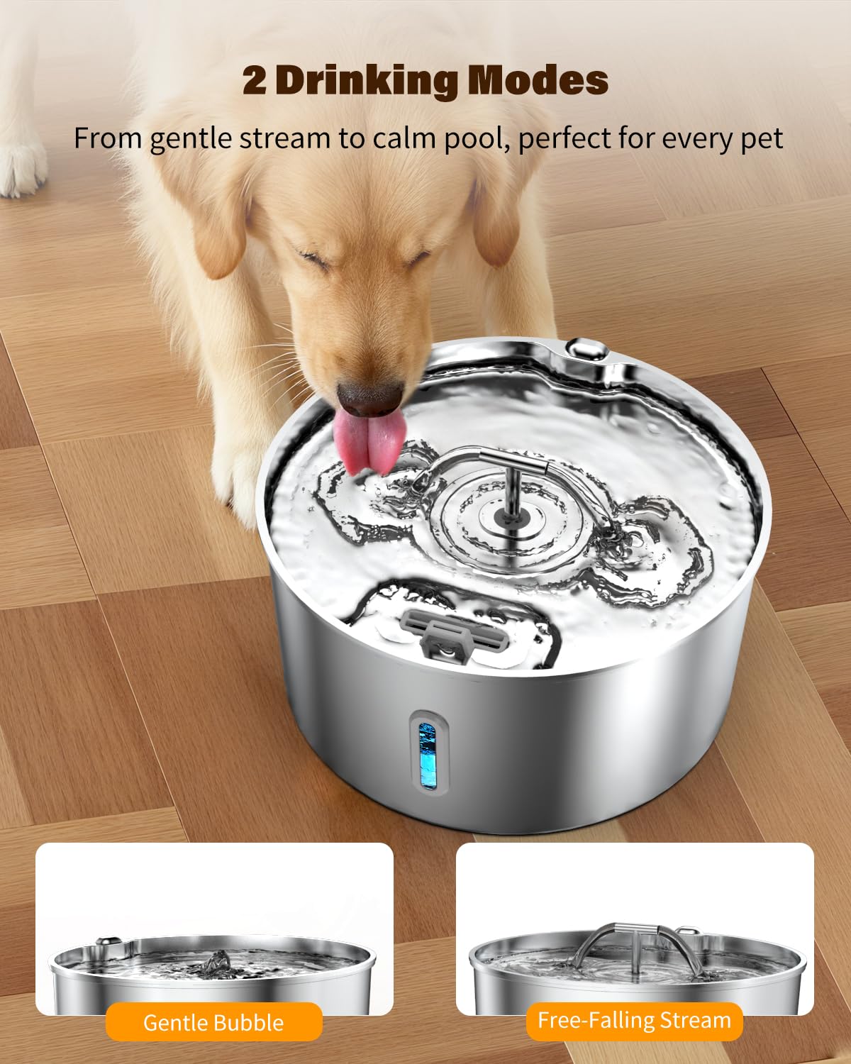 Wonder Creature dual-drinking-modes offer gentle sip or flowing fountain.