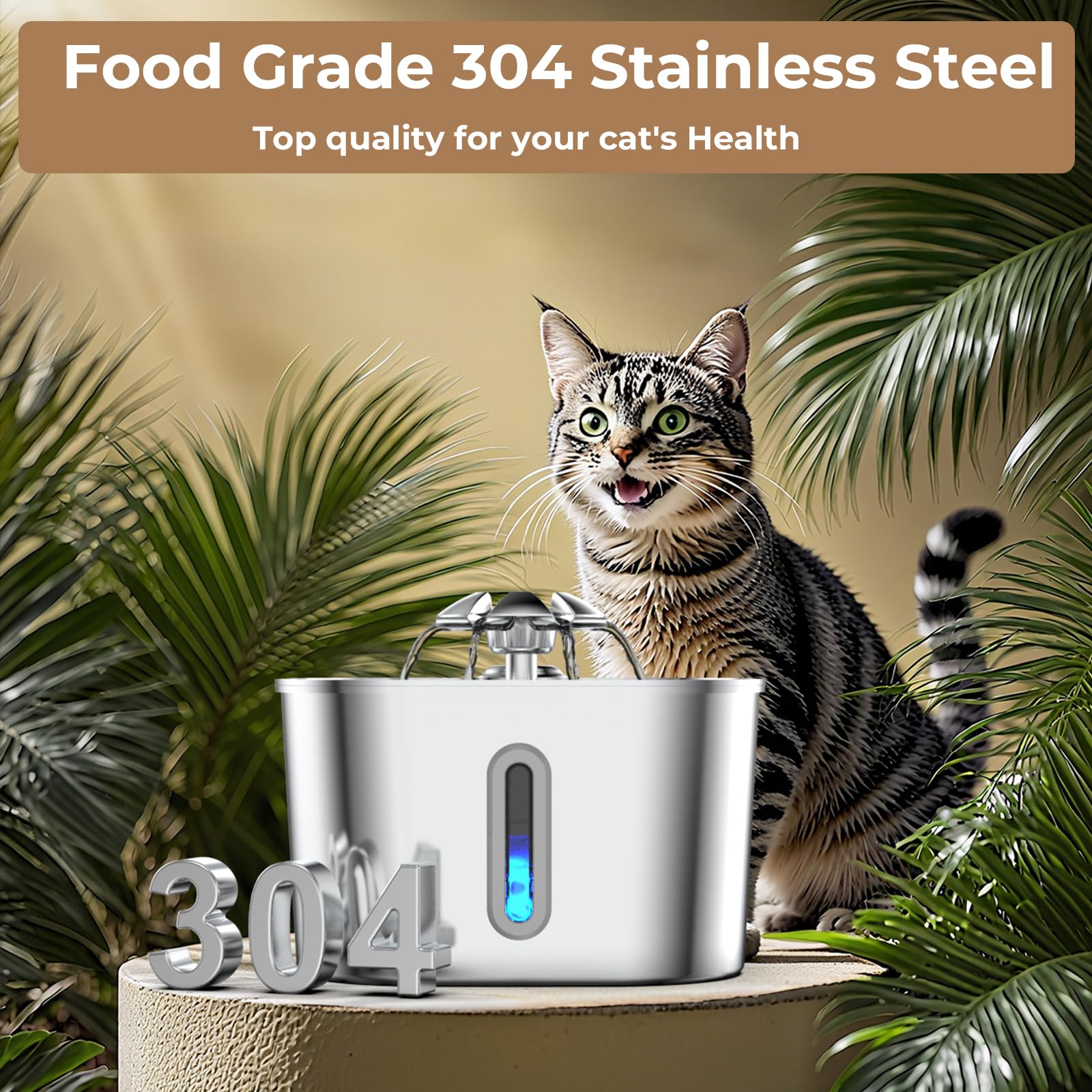 Wonder Creature stainless steel close-up shows durable finish resistant to odors and stains