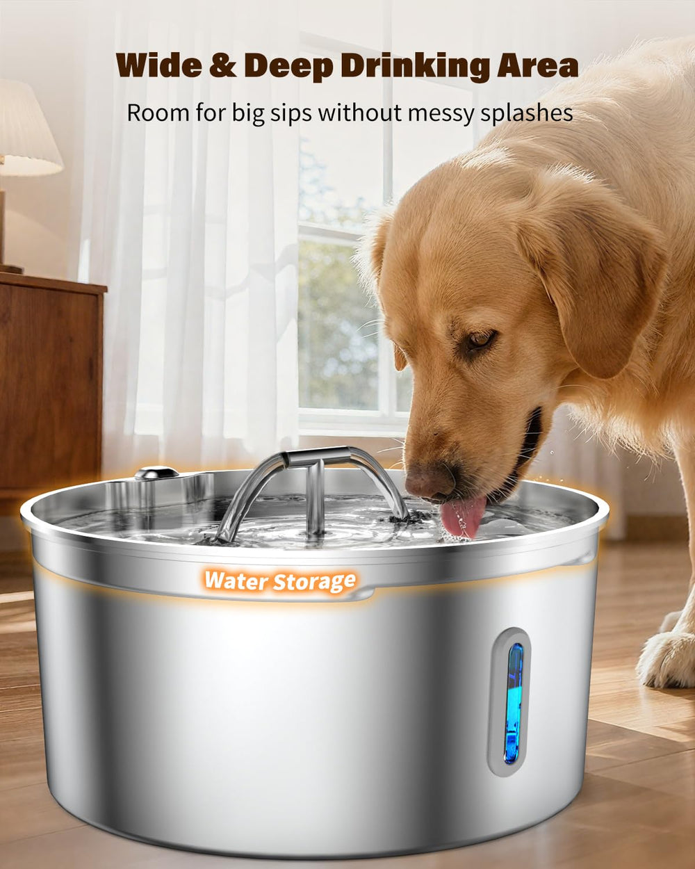 Wonder Creature water-level-window lets you see refilling needs at a glance.