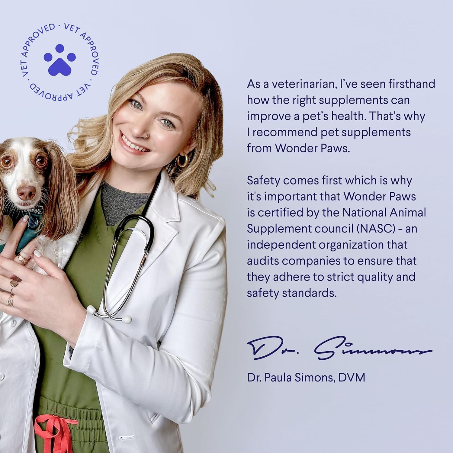 Wonder Paws B12 NASC-certified seal indicating trusted canine supplement