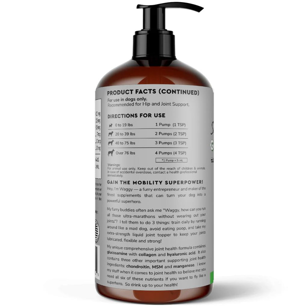 Wonder Paws deluxe liquid joint topper for dogs in a 32 oz bottle.