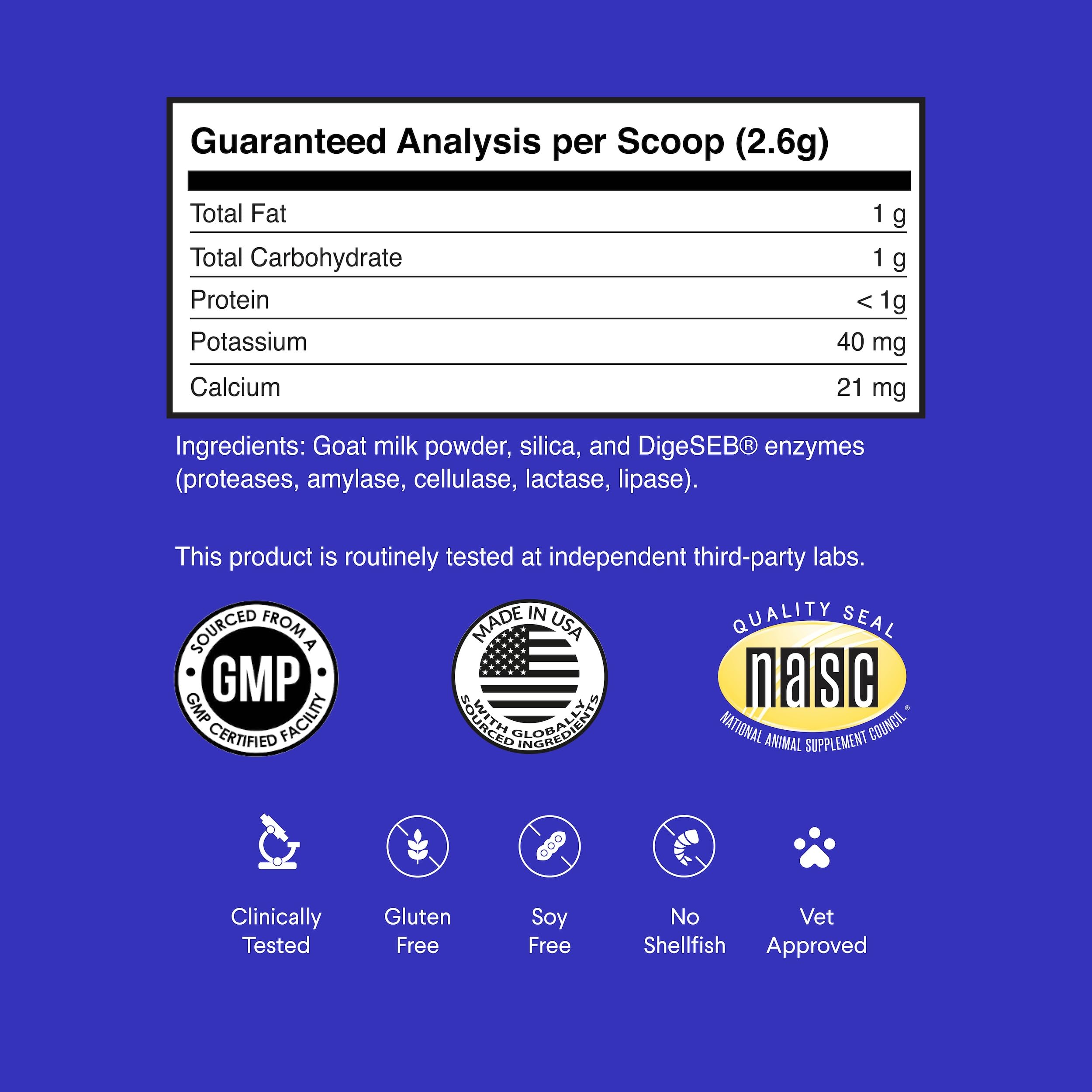 Wonder Paws goat milk powder as a topper on dry or wet food for flavor.