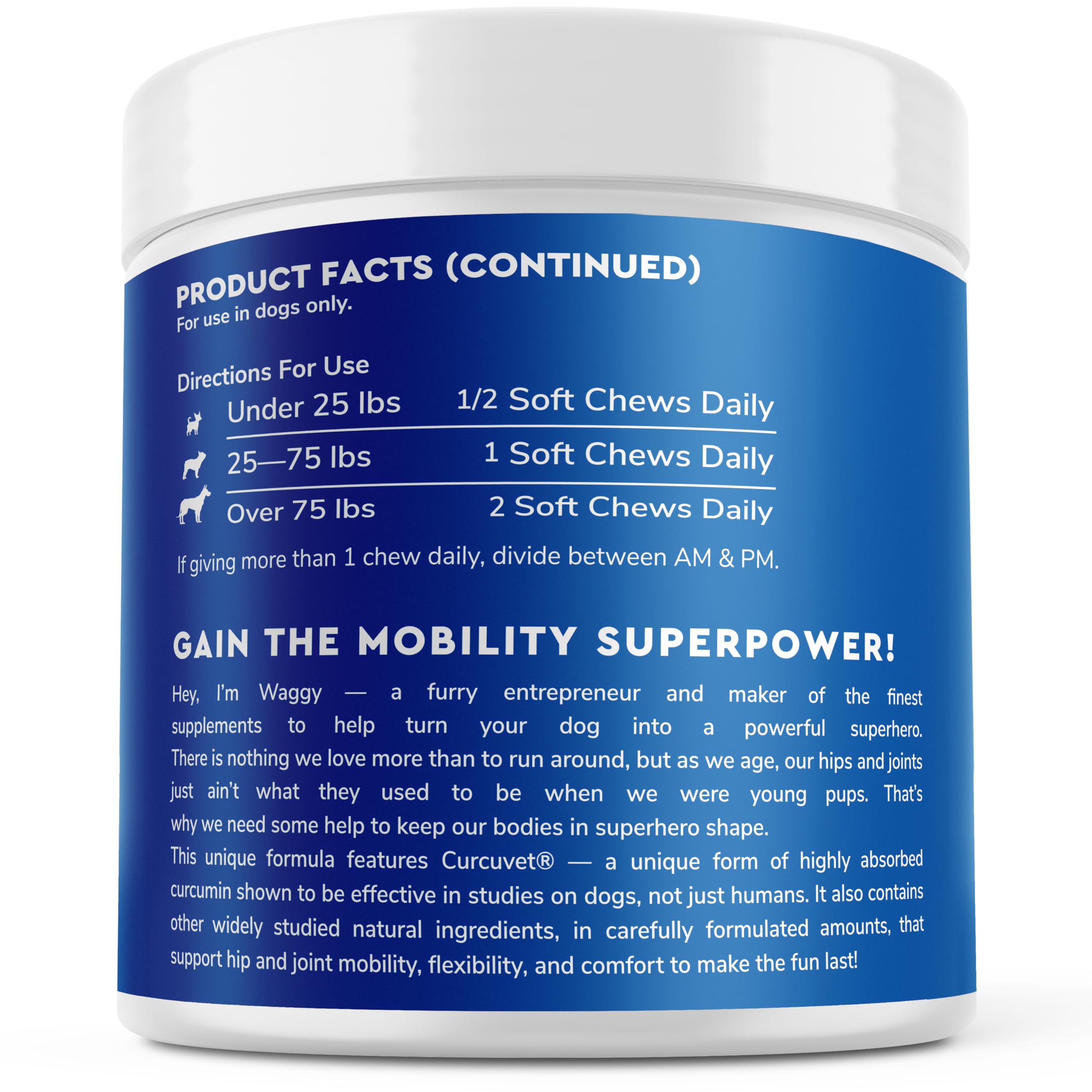 WONDER PAWS nutrition panel back view listing vitamins and minerals at a glance