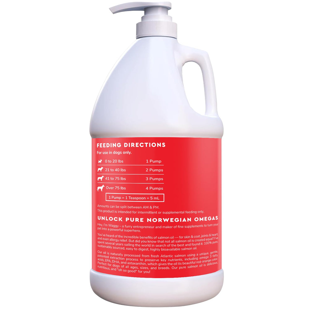 Front view of Wonder Paws salmon oil bottle for dogs.