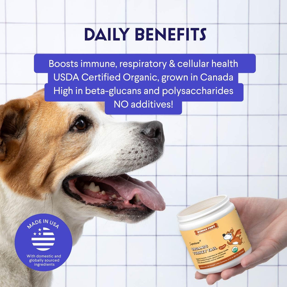 Wonder Paws USDA Organic label on packaging highlights certified quality.
