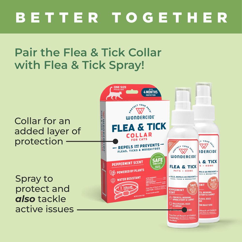 Wondercide USA-made, cruelty-free cat collar supports pet and family safety.