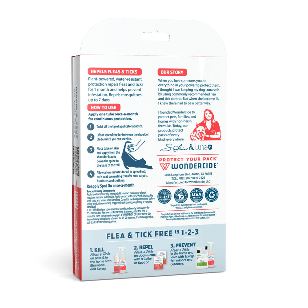 Safe for cats 4 months and older with Wondercide spot-on