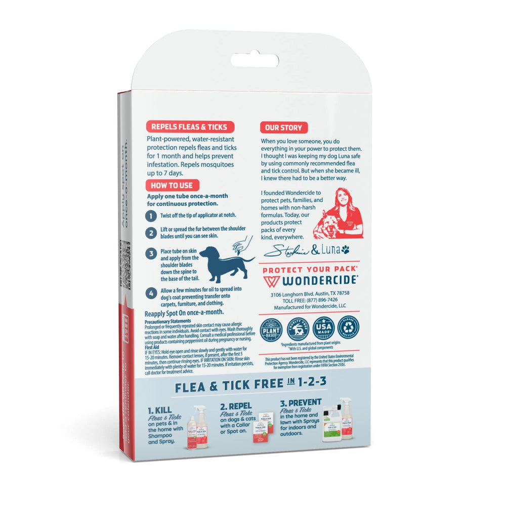 Wondercide protects pets with natural oils against fleas, ticks, and mosquitoes.